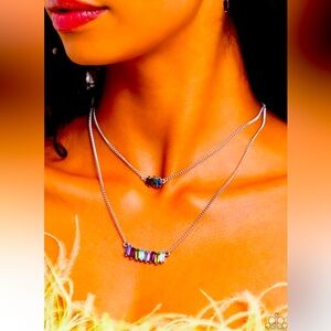 🟢🔷🟣 “EASYGOING EMERALDS” MULTI NECKLACE WITH FREE EARRINGS ~ PAPARAZZI❗️